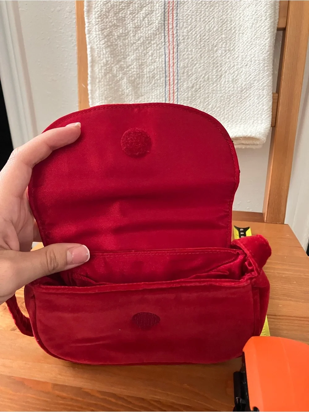 Gymboree Red Velvet Mini Bag with Black Bow